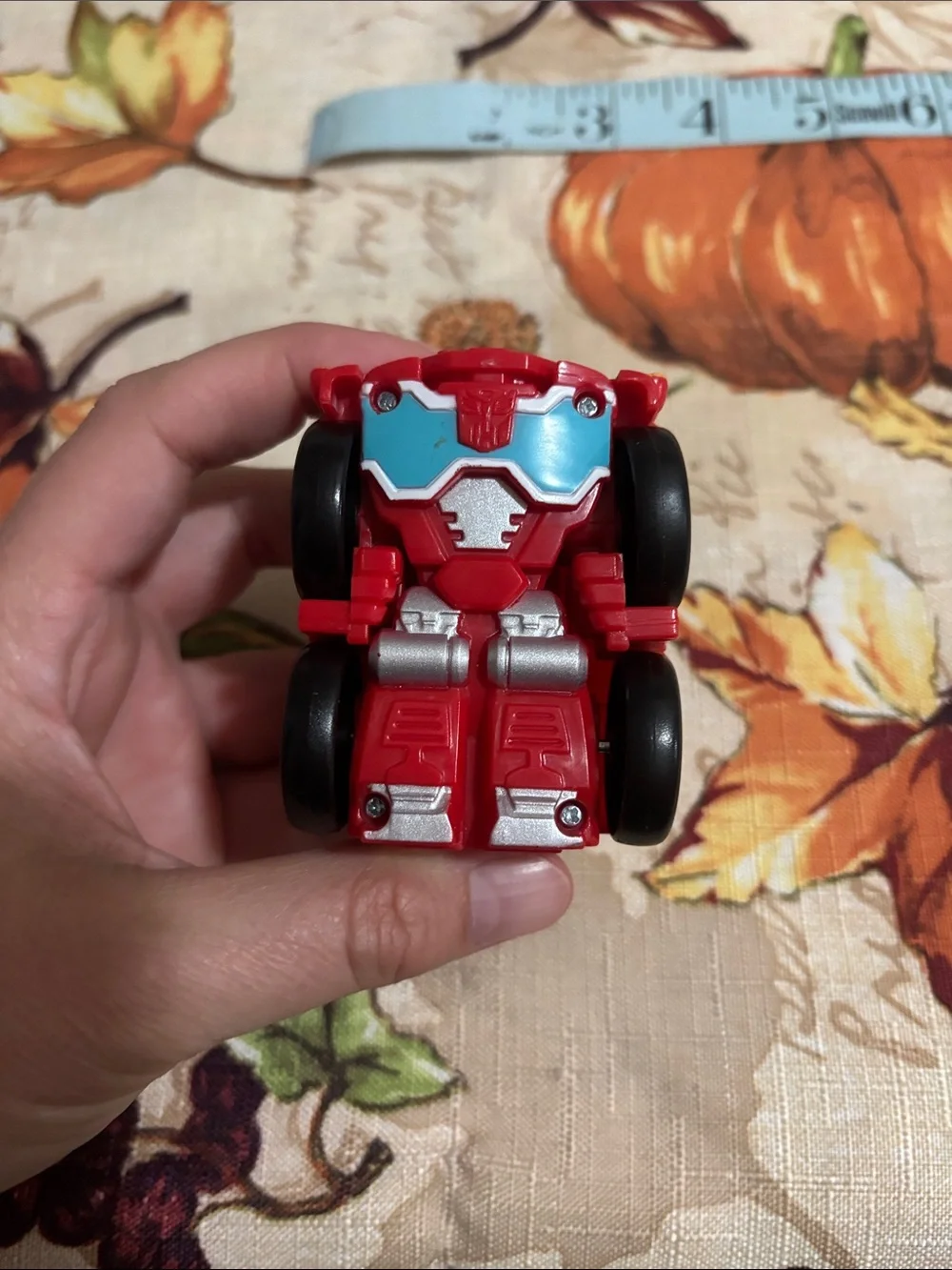 Red Kids Toy Truck with Blue Accent - Compact Rolling Vehicle